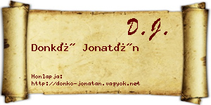 Donkó Jonatán névjegykártya